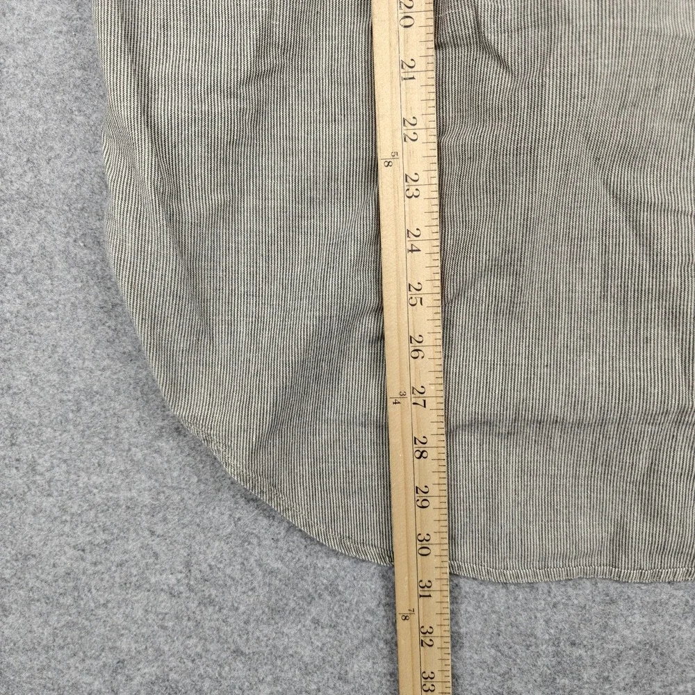 Vintage Woolrich Shirt Mens Large Beige Striped Short Sleeve Button Up Casual - Picture 5 of 7